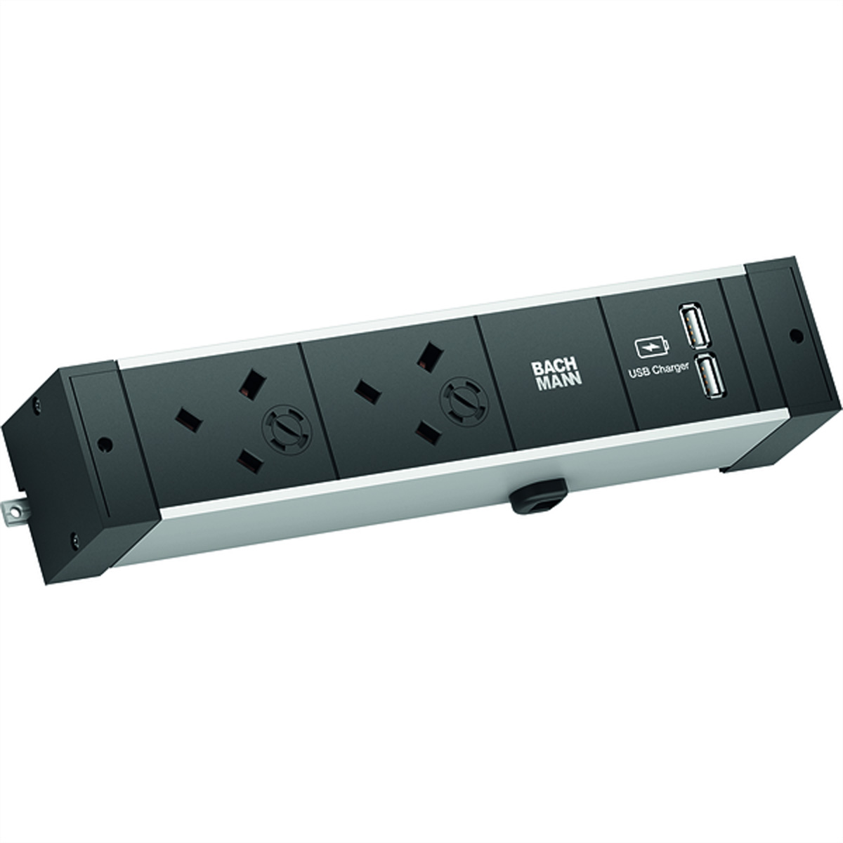 BACHMANN DESK RAIL 2xUK USB Charger, 2,0m GST18 United Kingdom Aufbau-Anschlussfelder DESK RAIL