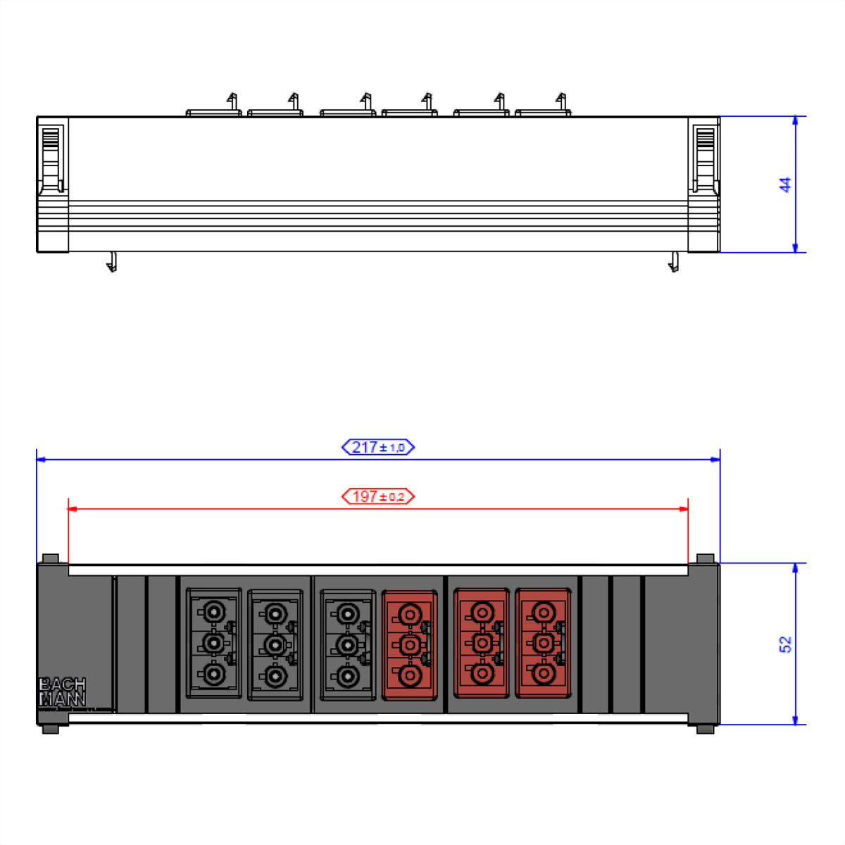 BACHMANN CONSOLIDATION POINT, 3xGST18 sw 3xGST18 rot Strom GST18in/out