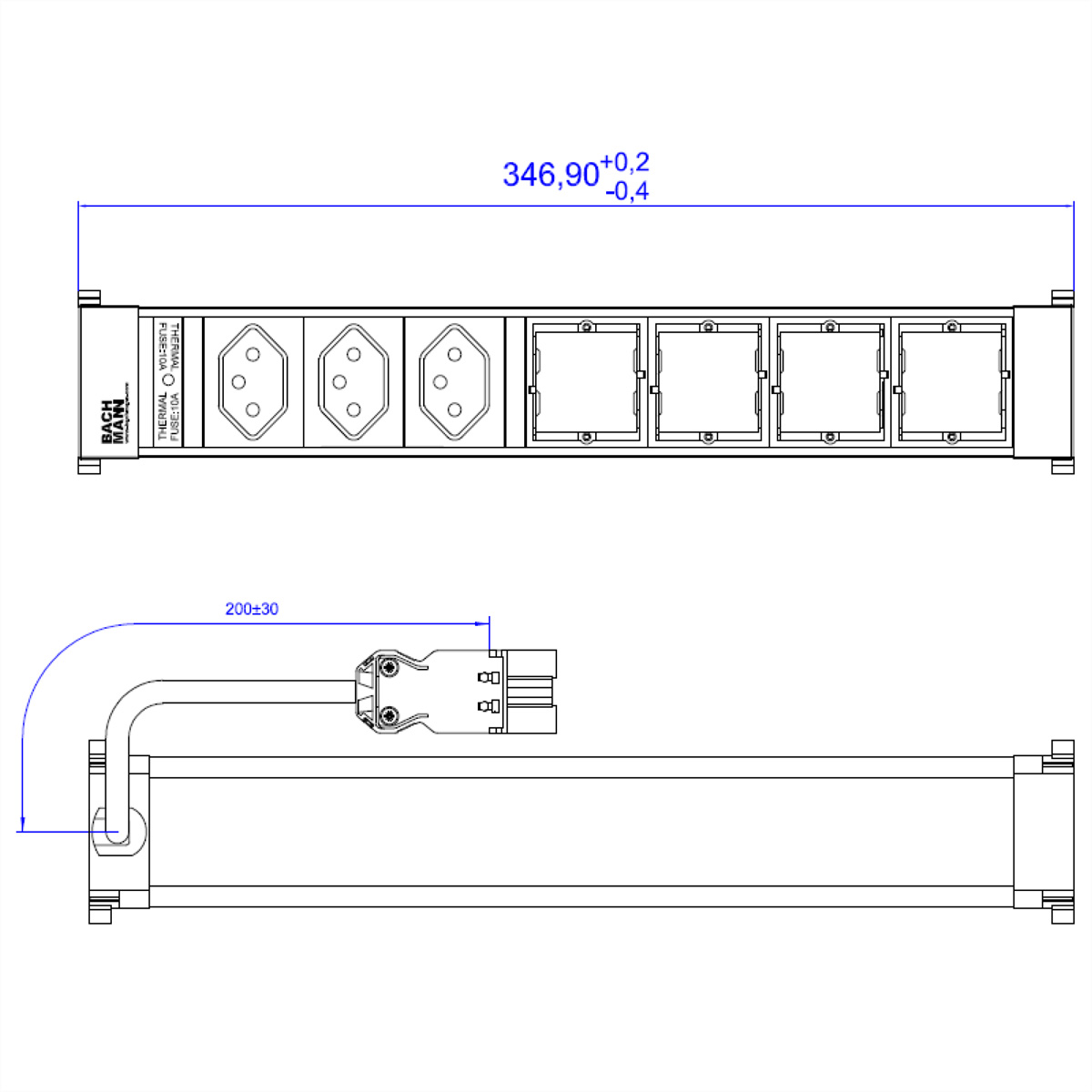 BACHMANN POWER FRAME 3xCH 4xCM 0,2m GST18