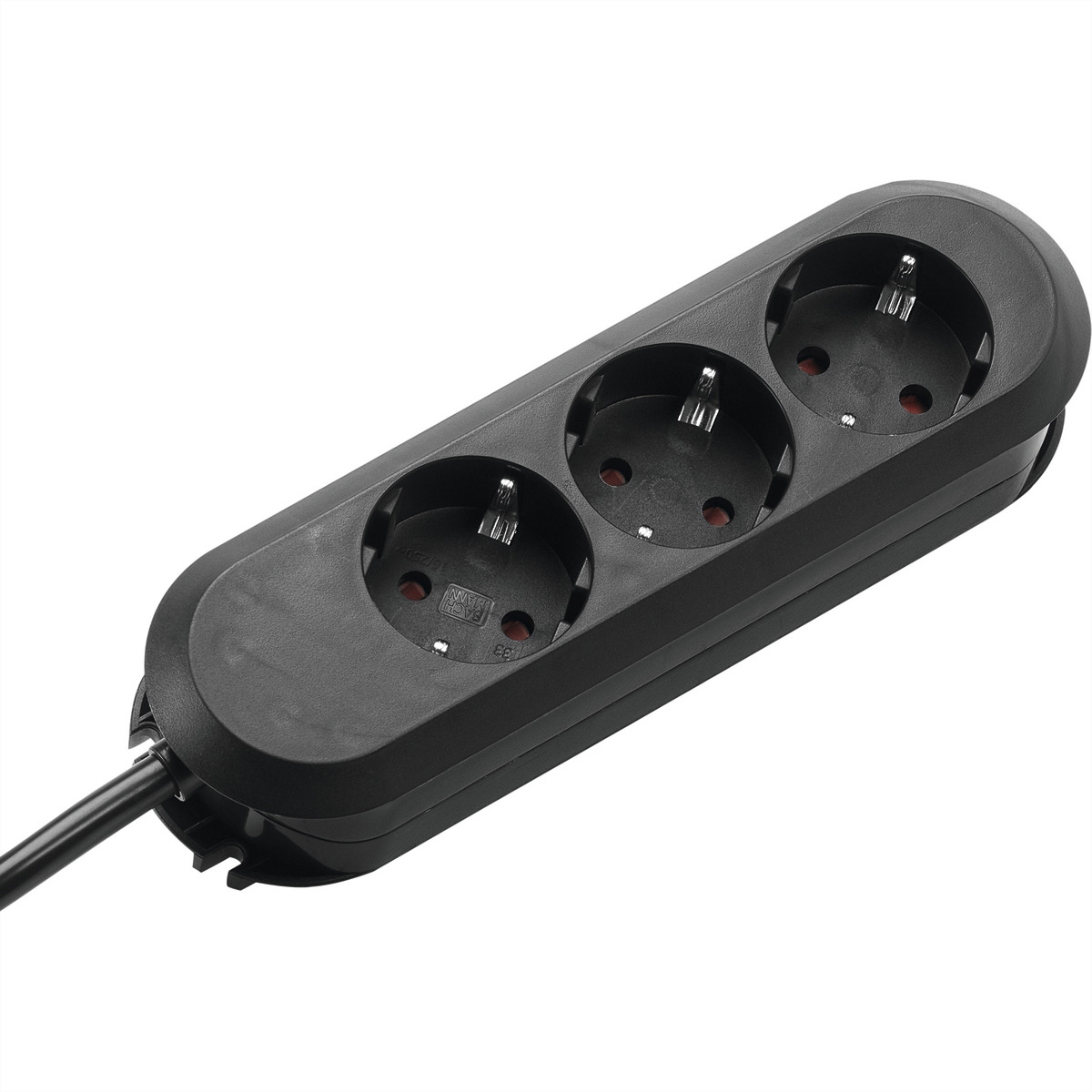 BACHMANN SMART Steckdosenleiste 3x Schutzkontakt, geschraubt, schwarz, 3 m Steckdosenleiste