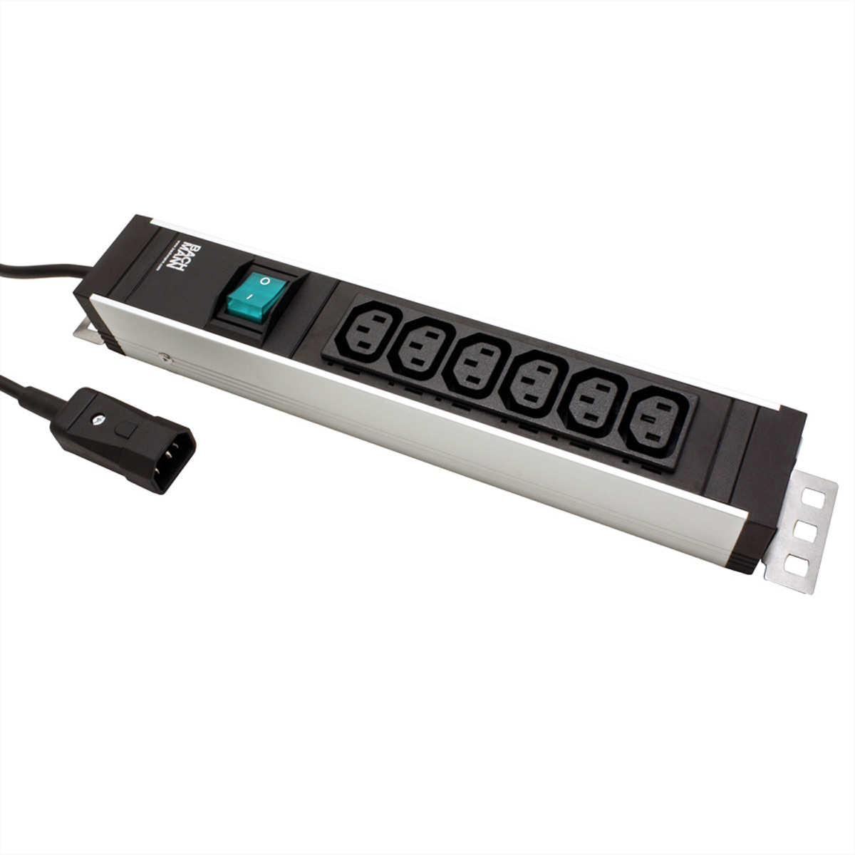 BACHMANN Kaltgerätesteckdosenleiste 6x C13 Buchse, C14 Stecker