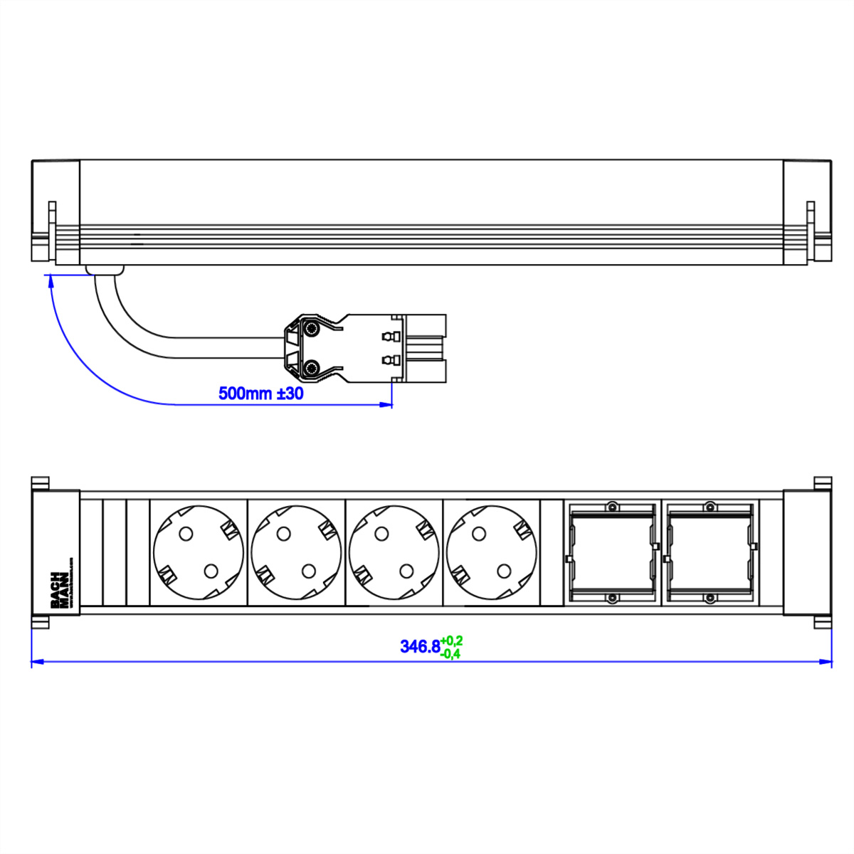 BACHMANN Steckdoseneinheit Power Frame ALU