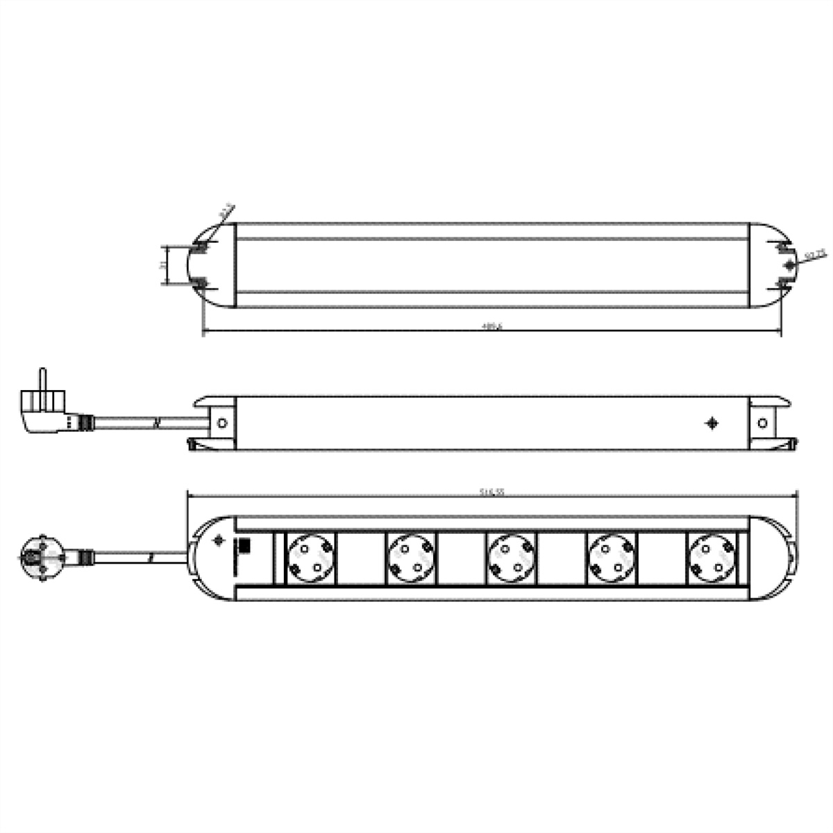 BACHMANN Steckdosenleiste Primo 5xSchuKo-Dosen Zul