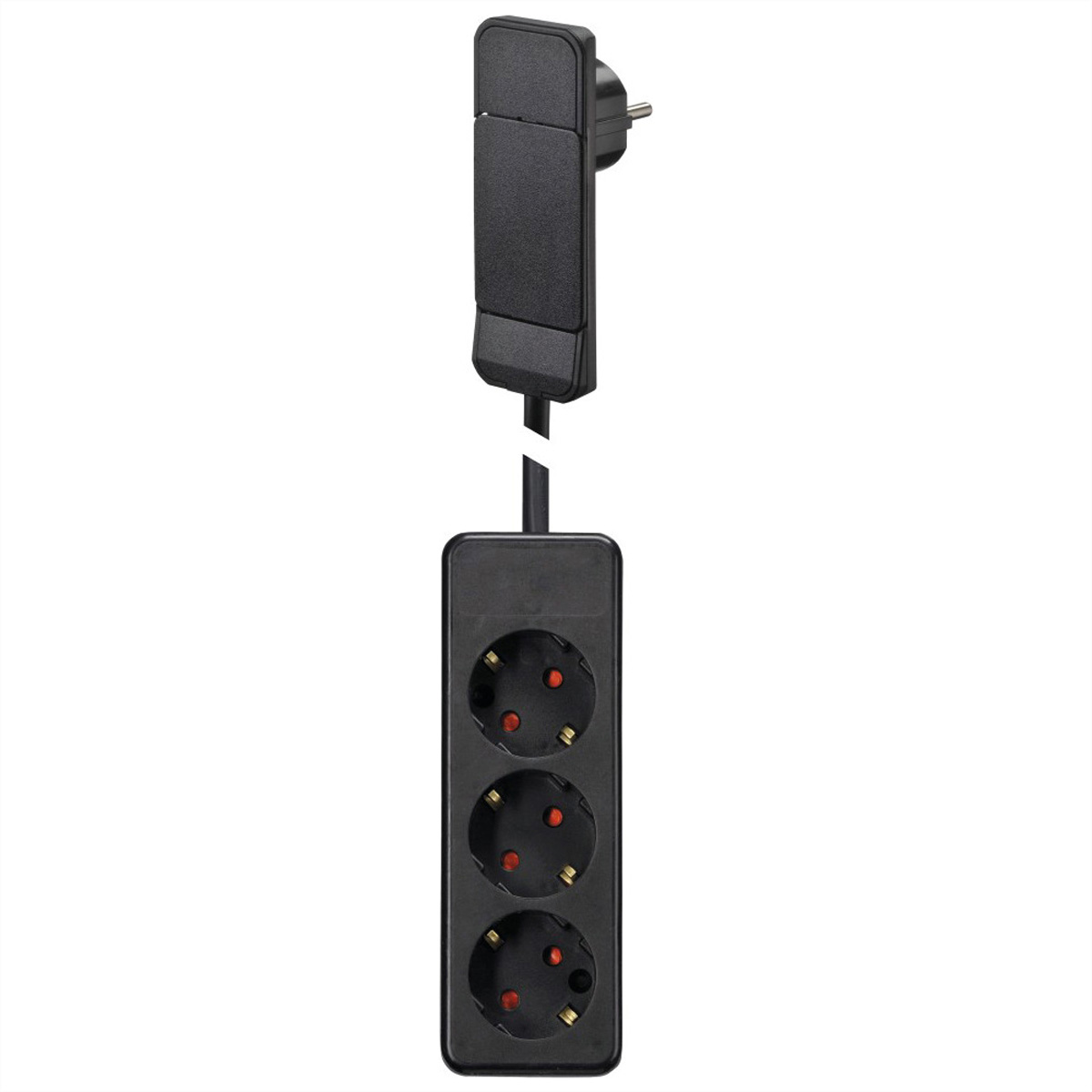 BACHMANN SmartPlug Flachstecker, mit 3x Schutzkontakt Steckdosenleiste, schwarz, 1,6 m Steckdosenleiste