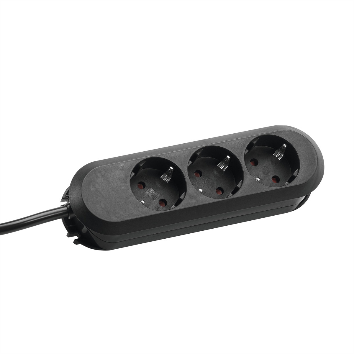BACHMANN SMART Steckdosenleiste 3x Schutzkontakt, geschraubt, schwarz, 5 m Steckdosenleiste