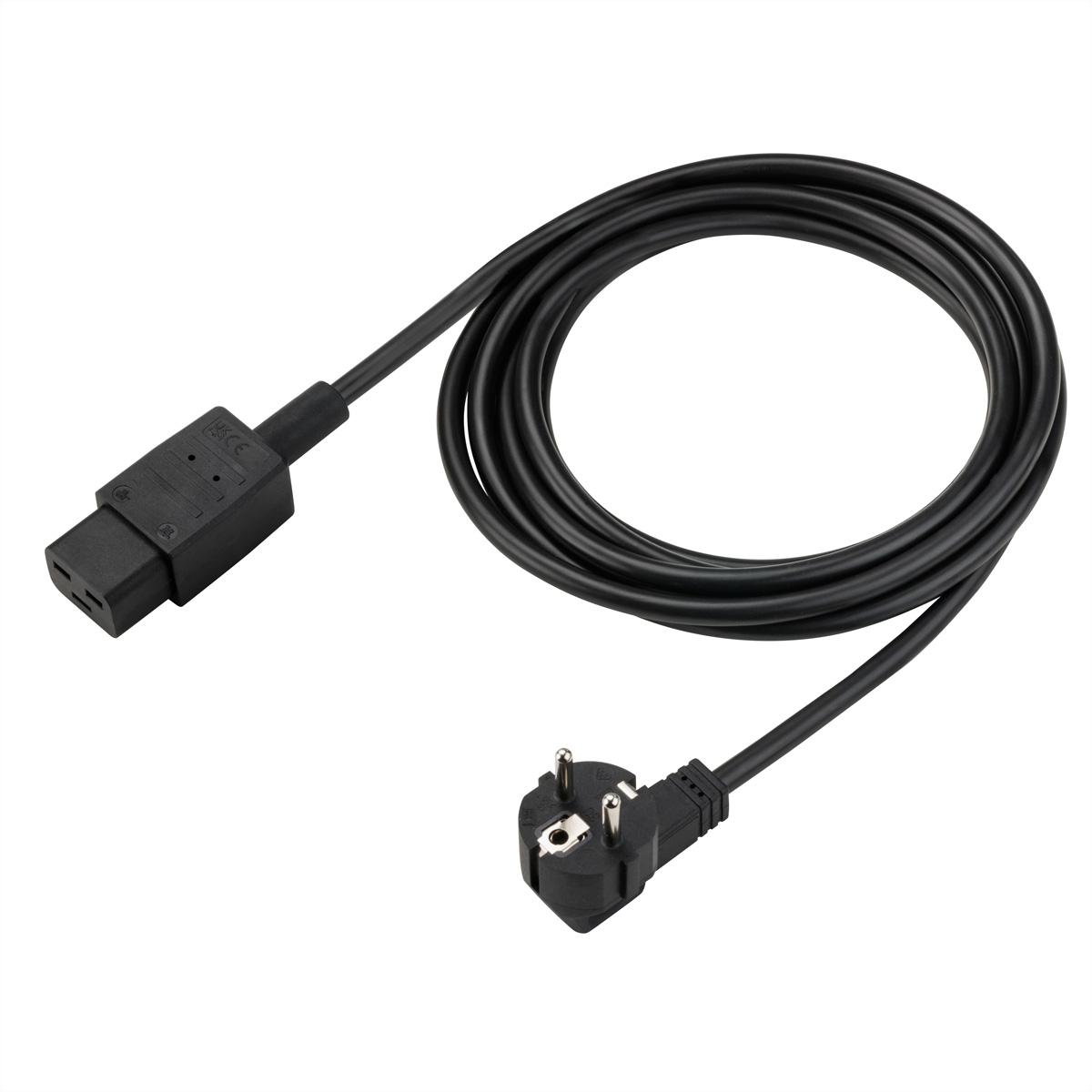 BACHMANN Netzkabel Schutzkontakt - IEC320-C19 16A/250V, unverpackt, schwarz, 3 m Anschlusskabel