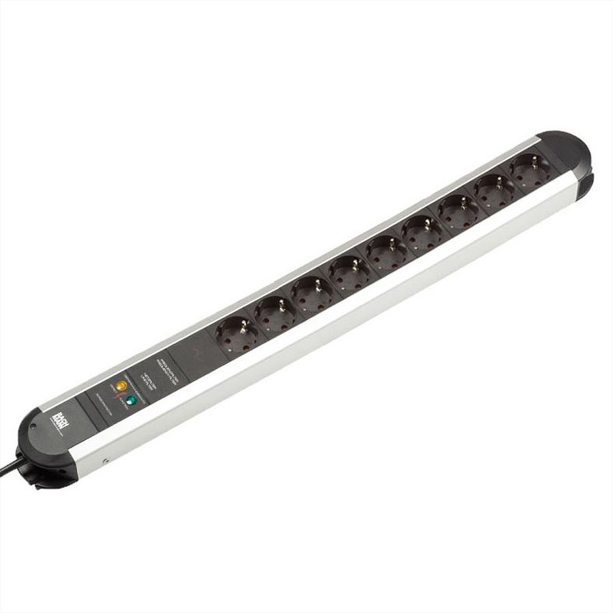 BACHMANN PRIMO Steckdosenleiste 9x Schutzkontakt Aluminium Gerätevollschutz, 1,75 m Steckdosenleiste