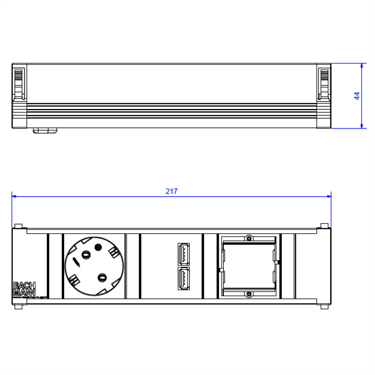 BACHMANN CONI Small 1x Schutzkontakt 1x USB Charger 1x 912.0167 (BILD2)