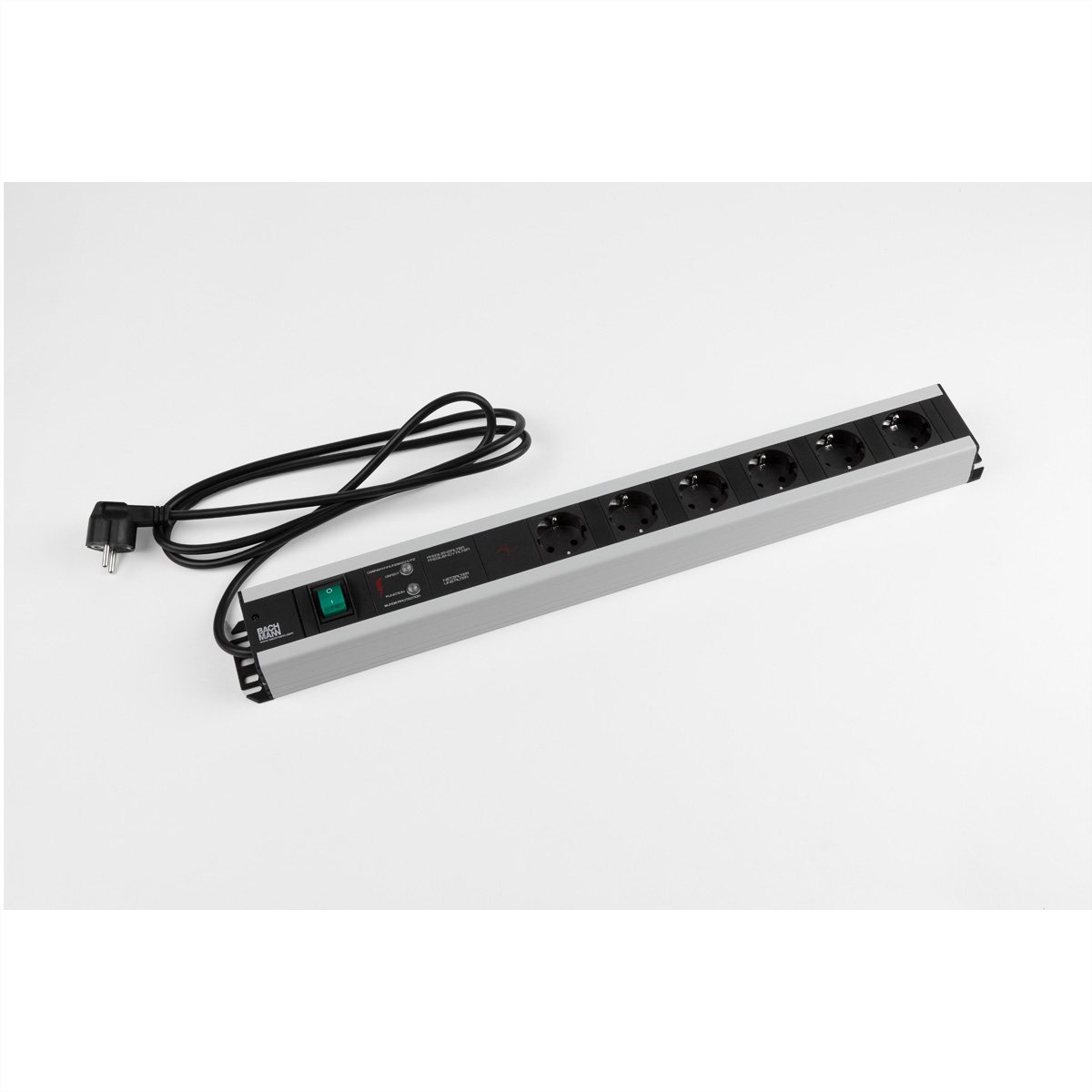 BACHMANN Handwerkerleiste 6x Schutzkontakt, Gerätevollschutz, Schalter, 2 m