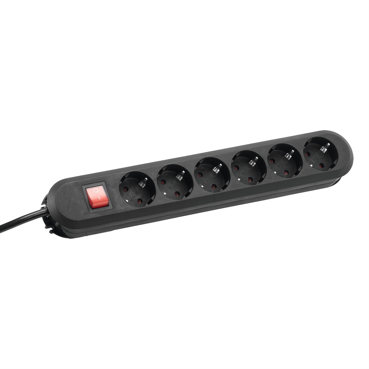 BACHMANN SMART Steckdosenleiste 6x Schutzkontakt, Schalter, schwarz, 5 m Steckdosenleiste