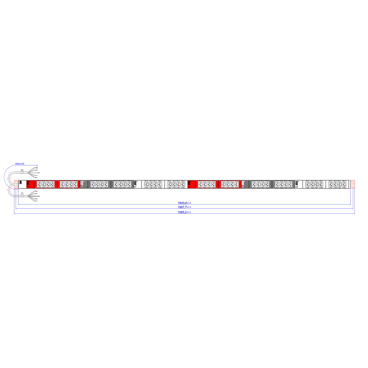 BACHMANN IT PDU ALU 0HE 48x C13 2x3x32A offen, BACHMANN 800.0114 (BILD2)