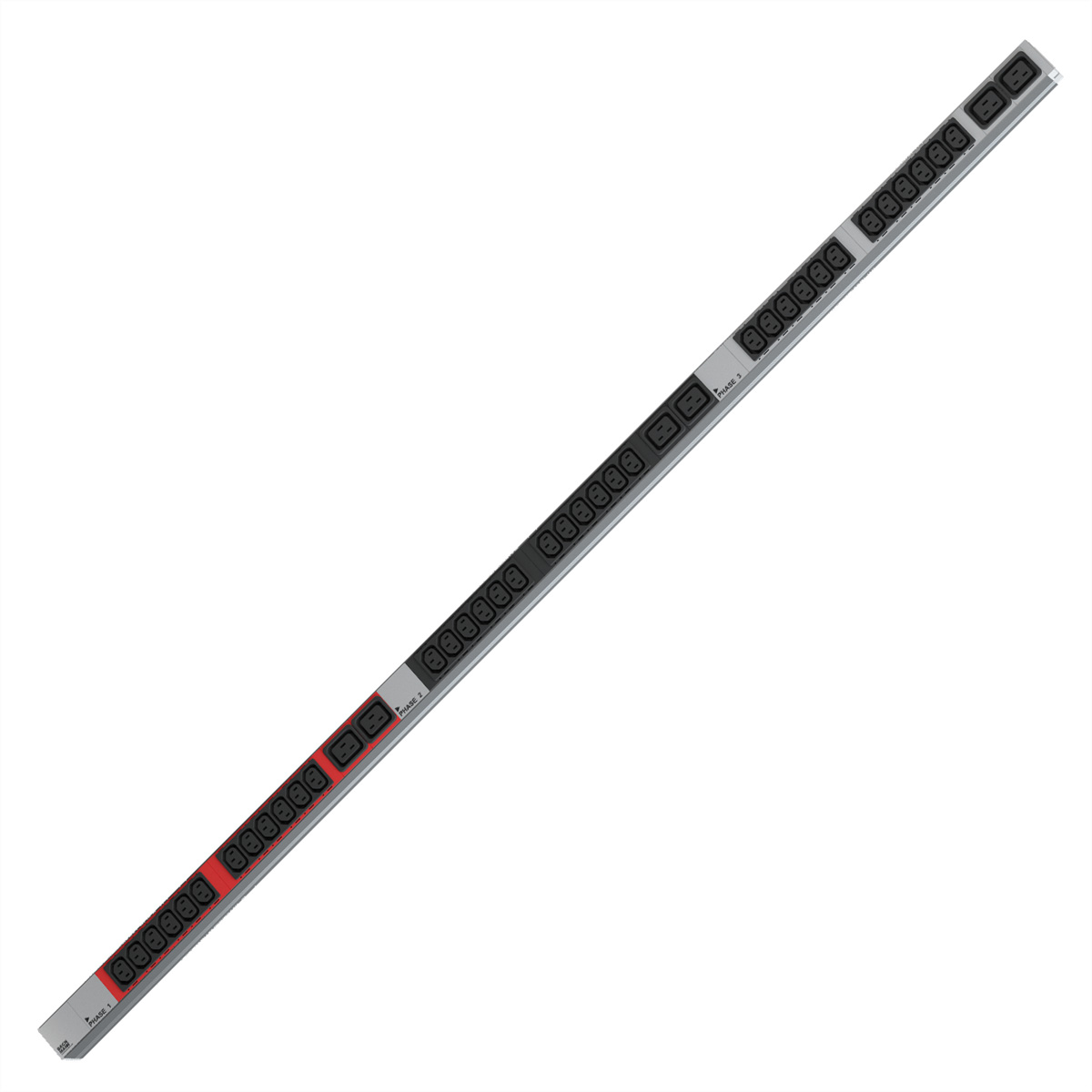 BACHMANN IT PDU ALU 1HE 36x C13 6x C19 CEE 3x16A rot