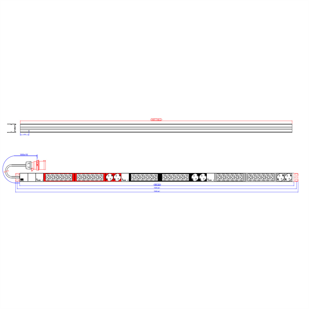 BACHMANN IT PDU ALU 1HE 36x C13 6x Schutzkontakt CEE 3x 800.2342 (BILD2)