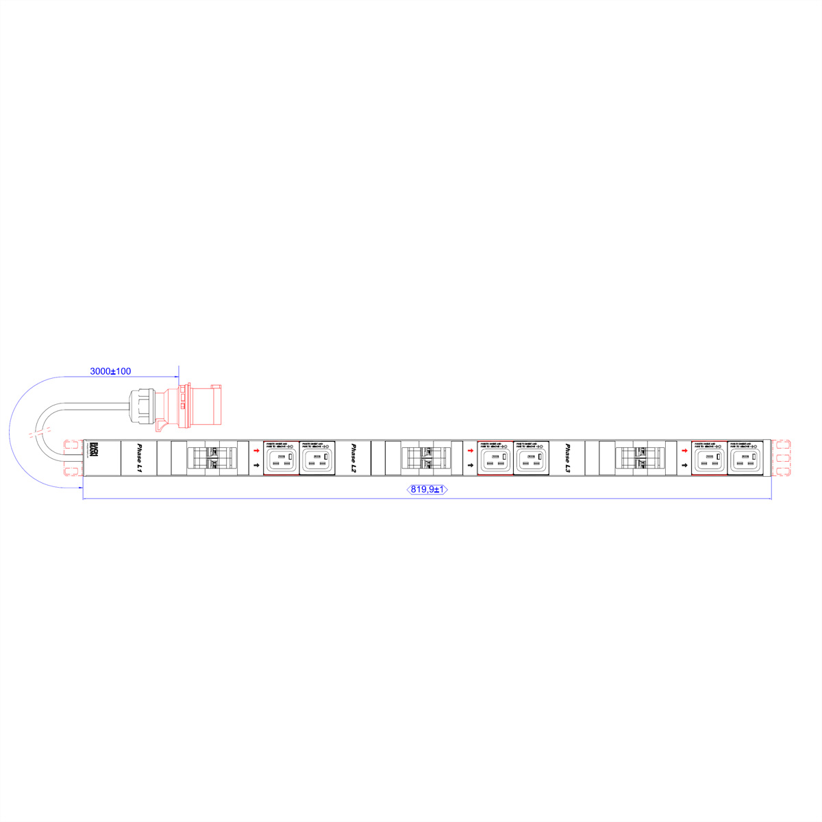 BACHMANN IT PDU ALU 0HE 6x C19 6x Leitungsschutzschalter 800.0101 (BILD2)