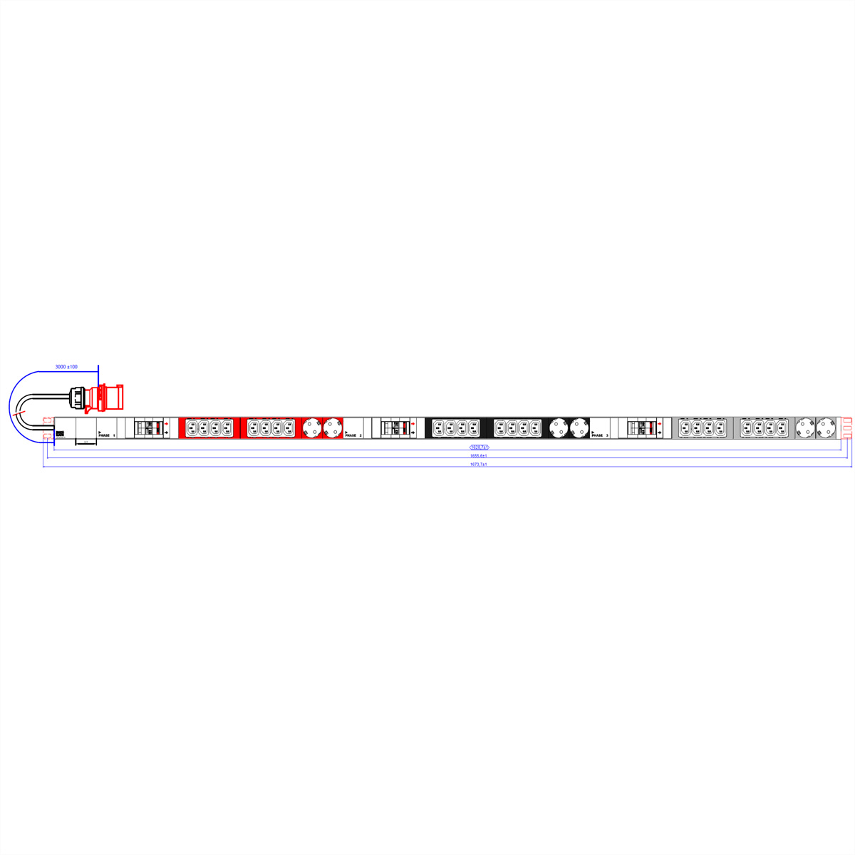 BACHMANN IT PDU ALU 1HE 24x C13 6x Schutzkontakt 6LS CEE 800.2340 (BILD2)