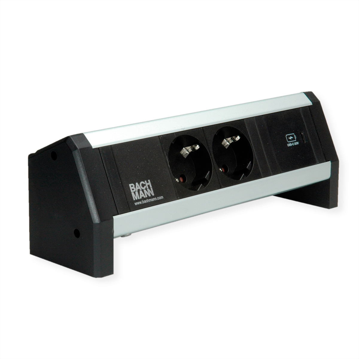 BACHMANN DESK 2xSchutzkontakt USB C, USB Charger 30W GST18