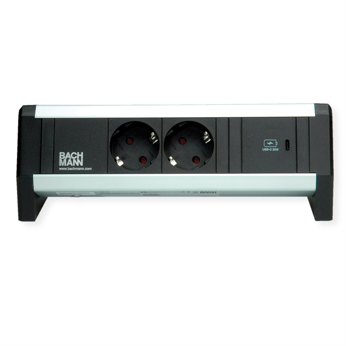 BACHMANN DESK 2xSchutzkontakt USB C, USB Charger 30W GST18