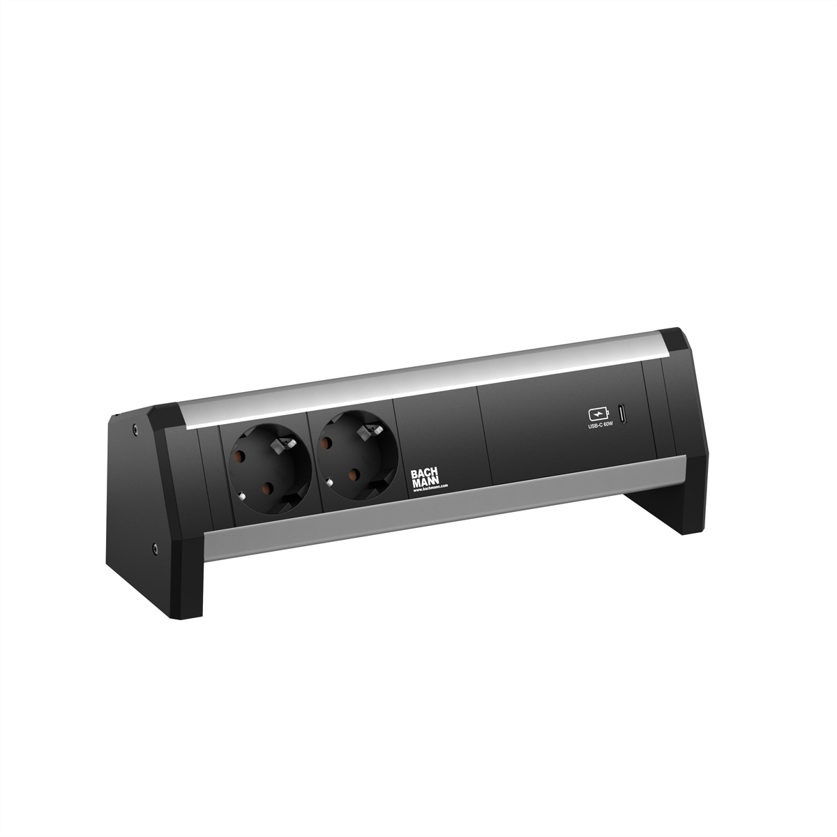 BACHMANN DESK 2xSchutzkontakt USB C, USB Charger 60W GST18