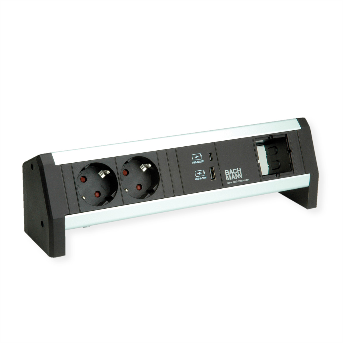 BACHMANN DESK 2xSchutzkontakt USB A&,C, USB Charger 22W 1xABD GST18