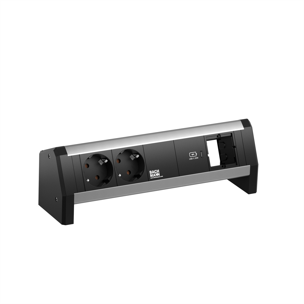 BACHMANN DESK 2xSchutzkontakt USB C, USB Charger 30W 1xABD GST18