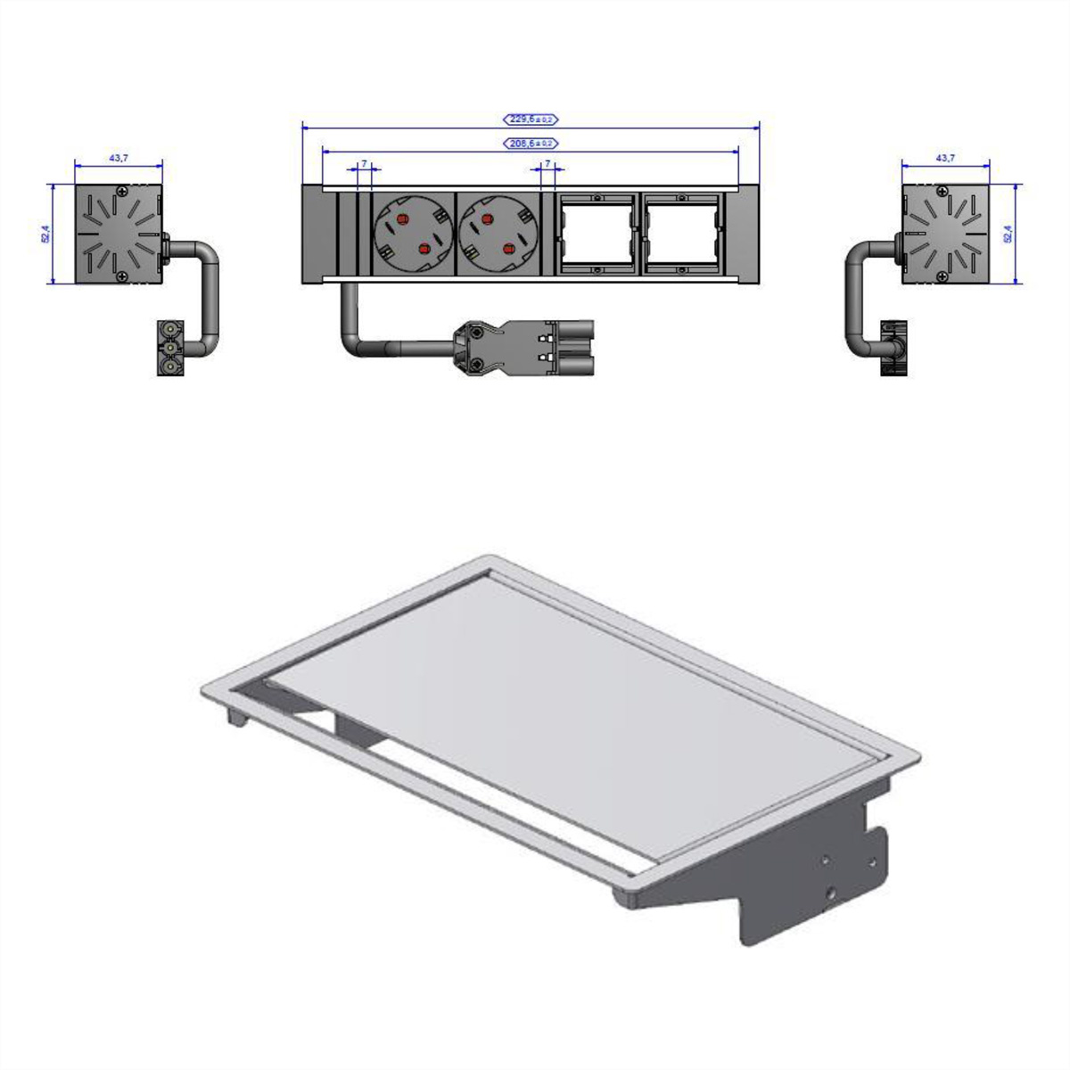 BACHMANN CONEO SET 2x Schutzkontakt 2x ABD, BACHMANN 900.402 (BILD2)