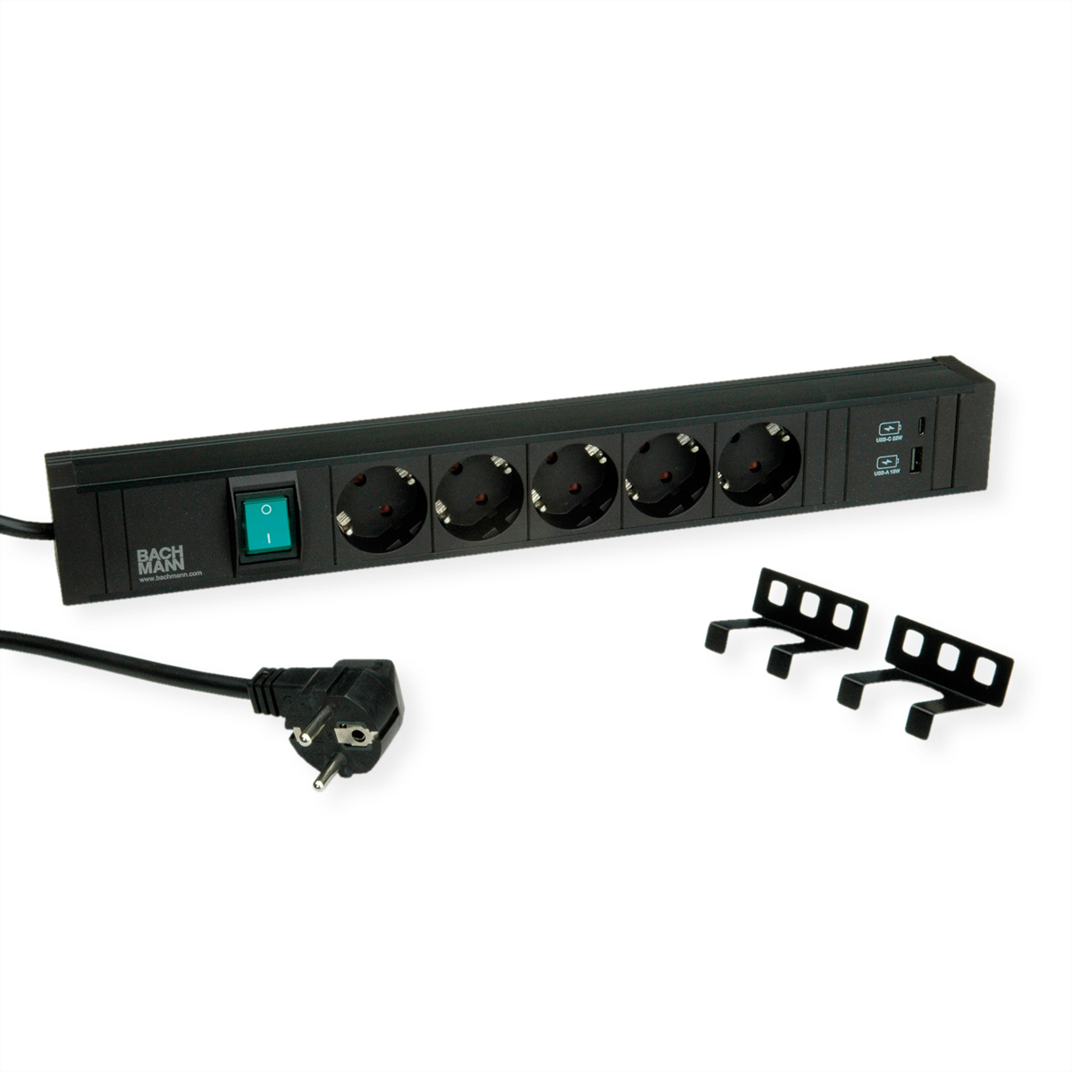 BACHMANN CONNECT LINE 5xSchutzkontakt, Schalter USB A&,C 22W