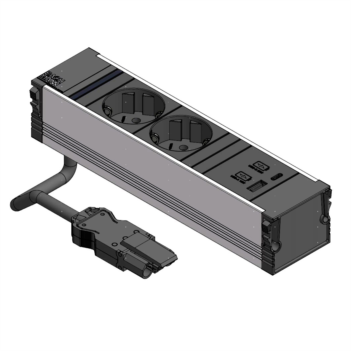 BACHMANN CONI 2x Schutzkontakt 1xUSB A/C 22W, schwarz