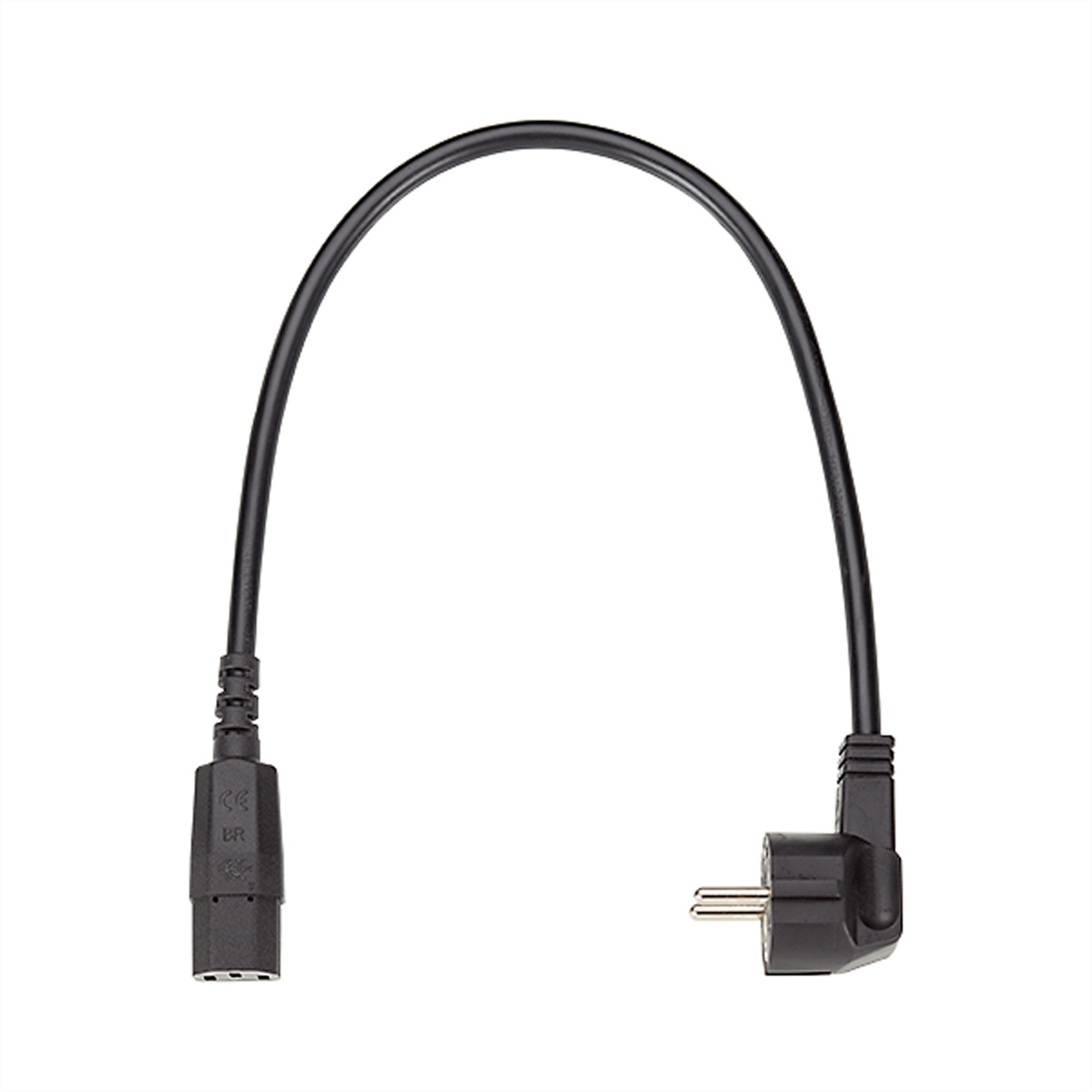 BACHMANN Zuleitung H05VV-F 3G1,5,sw, L:1,5, CEE7/7 / C13 Stromkabel
