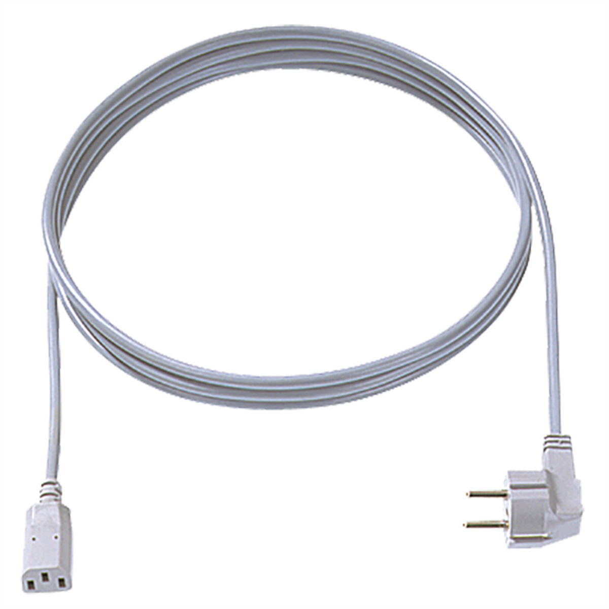 BACHMANN Zuleitung H05VV-F 3G 1,5 mm², CEE7/7 / C13, grau, 1,5 m