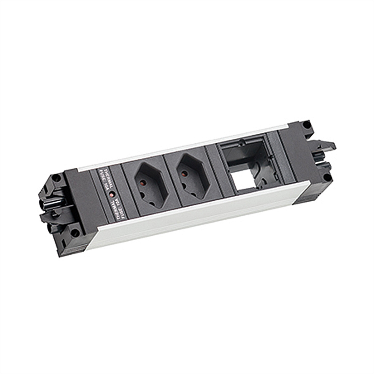 BACHMANN STEP ALU 2xCH 90° 1xCM GST18 STEP Steckdoseneinheit