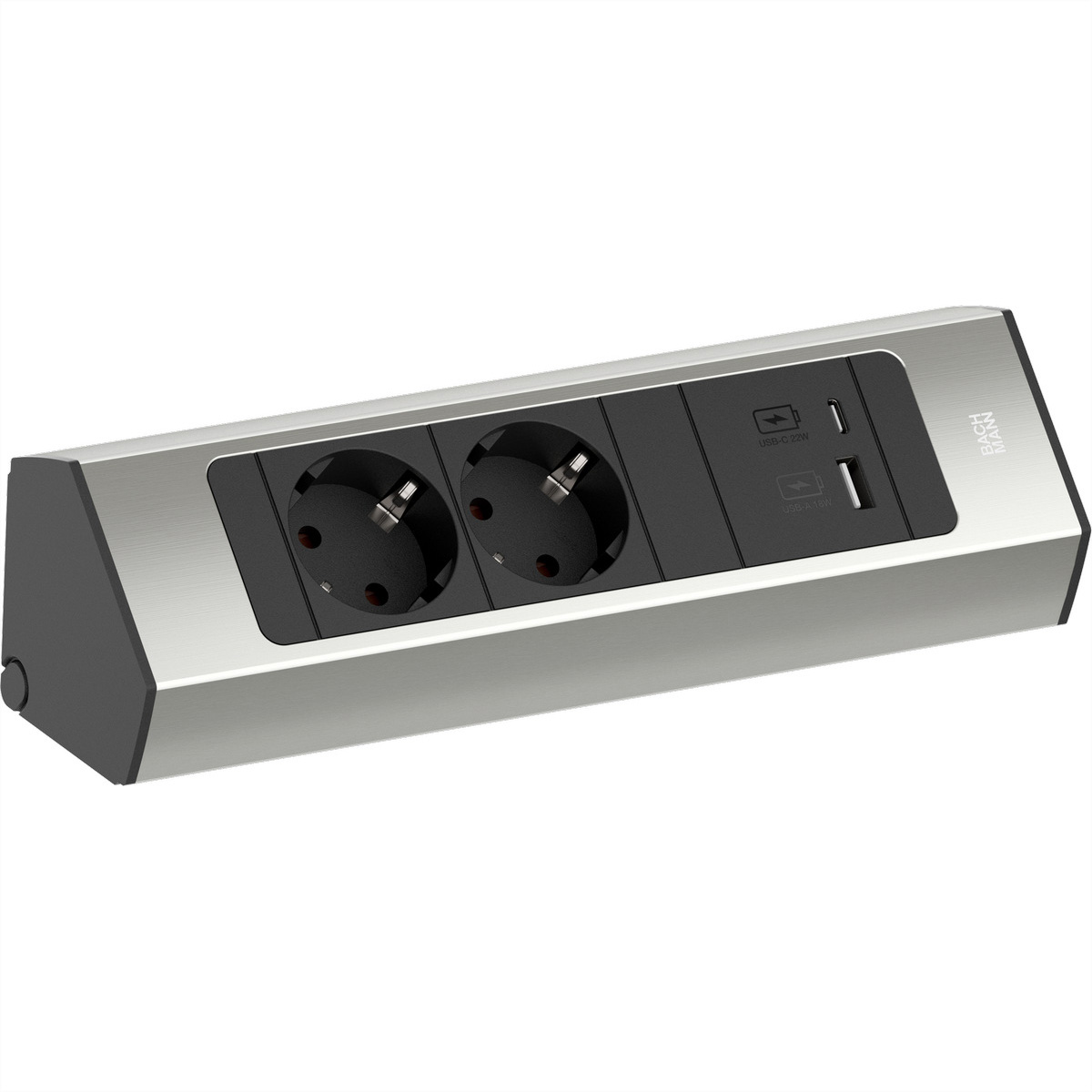 BACHMANN CASIA2 2xCEE7/3 1xUSB A/C 22W 2,0m AEH Edelstahl-Optik