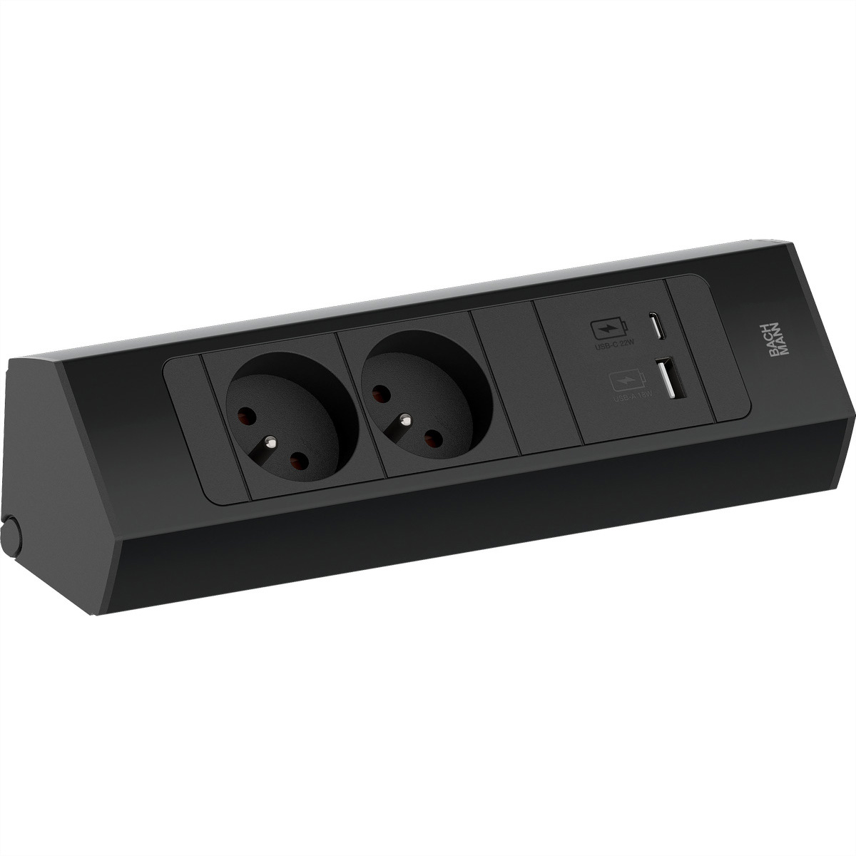 BACHMANN CASIA2 2xUTE 1xUSB A/C 22W 2,0m AEH SW Aufbau-Anschlussfelder CASIA
