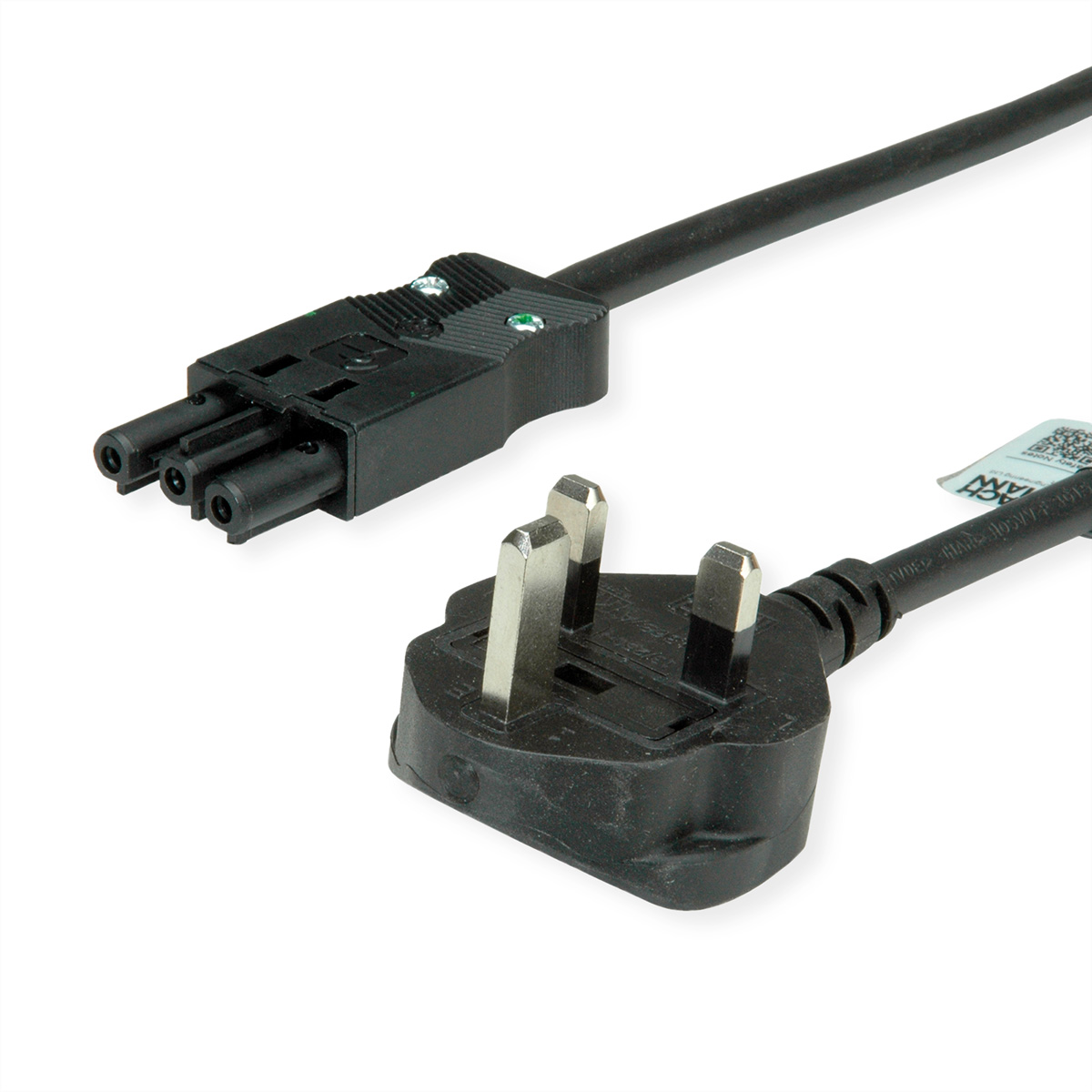 BACHMANN Zuleitung H05VV-F 3G 1,5mm² 2m, Schwarz, UK-Stecker 13A Install.kupplung BACHMANN Zuleitung H05VV-F 3G 1,5mm² 2m, Schwarz, UK-Stecker 13A Install.kupplung