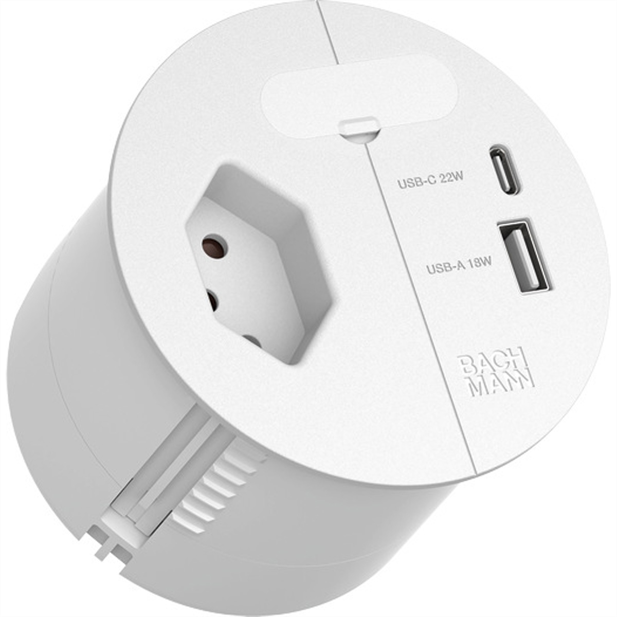 BACHMANN LOOP IN CHARGE 1xCH T13, 1xUSB A/C 22W 1xKBD 2,0m T12 wh Einbau-Anschlussfelder LOOP IN CHARGE