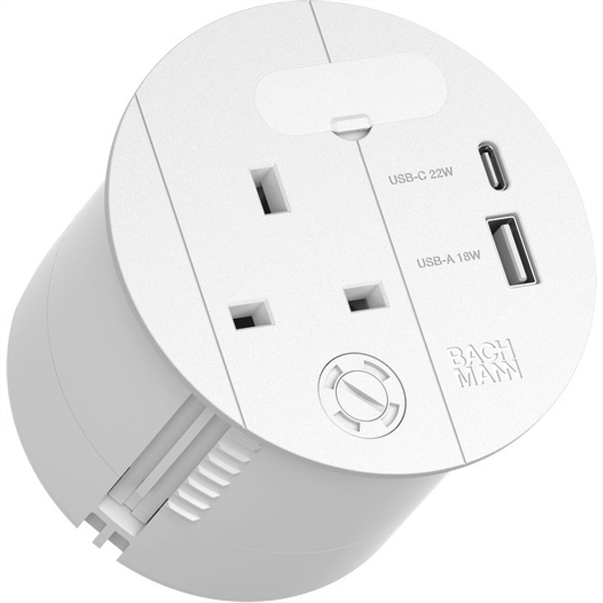 BACHMANN LOOP IN CHARGE 1xUK, 1xUSB A/C 22W 1xKBD 0,2m wh Einbau-Anschlussfelder LOOP IN CHARGE