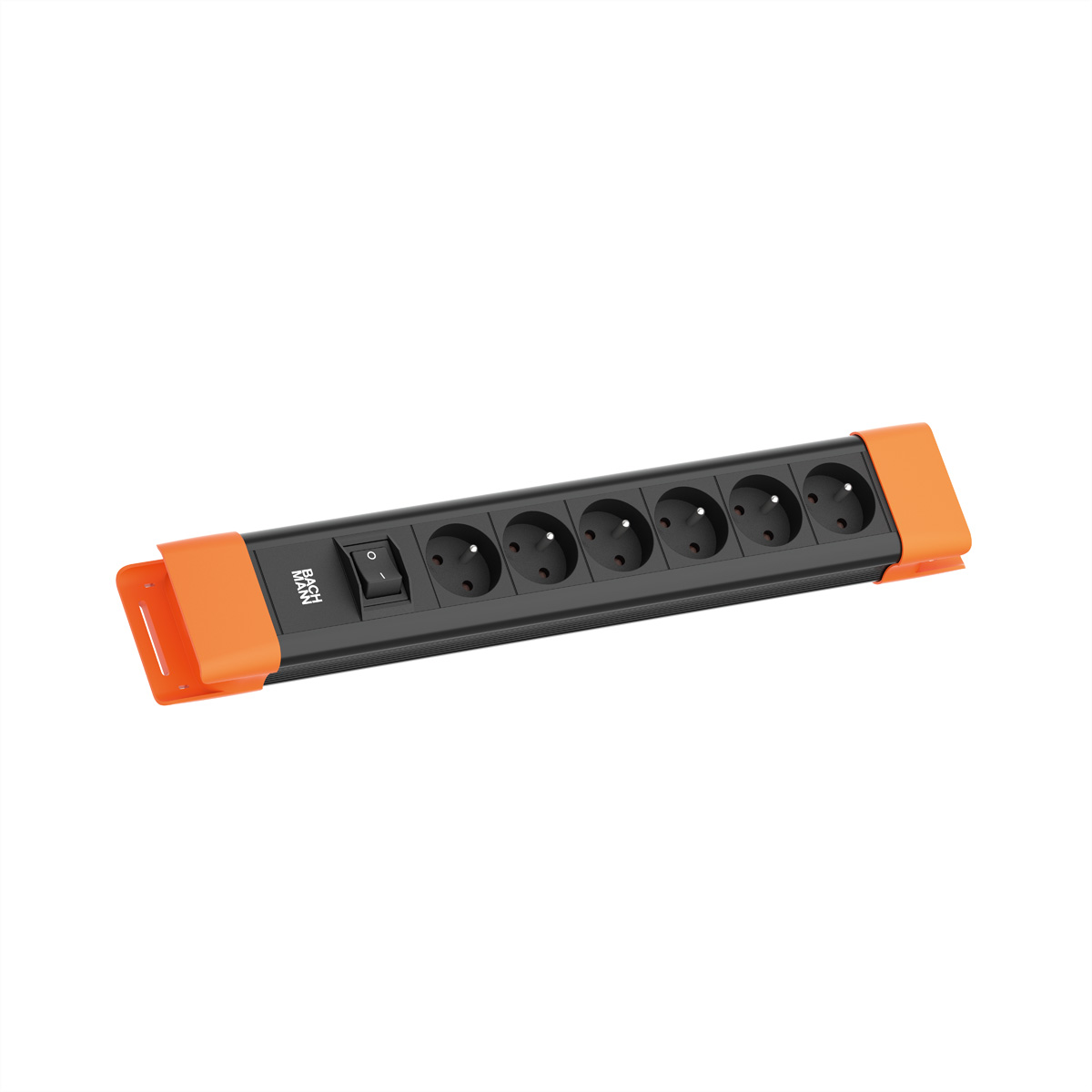 BACHMANN CONNECTUS 6xUTE, 1xSchalter 2,0m CEE7/7 Schwarz/Orange