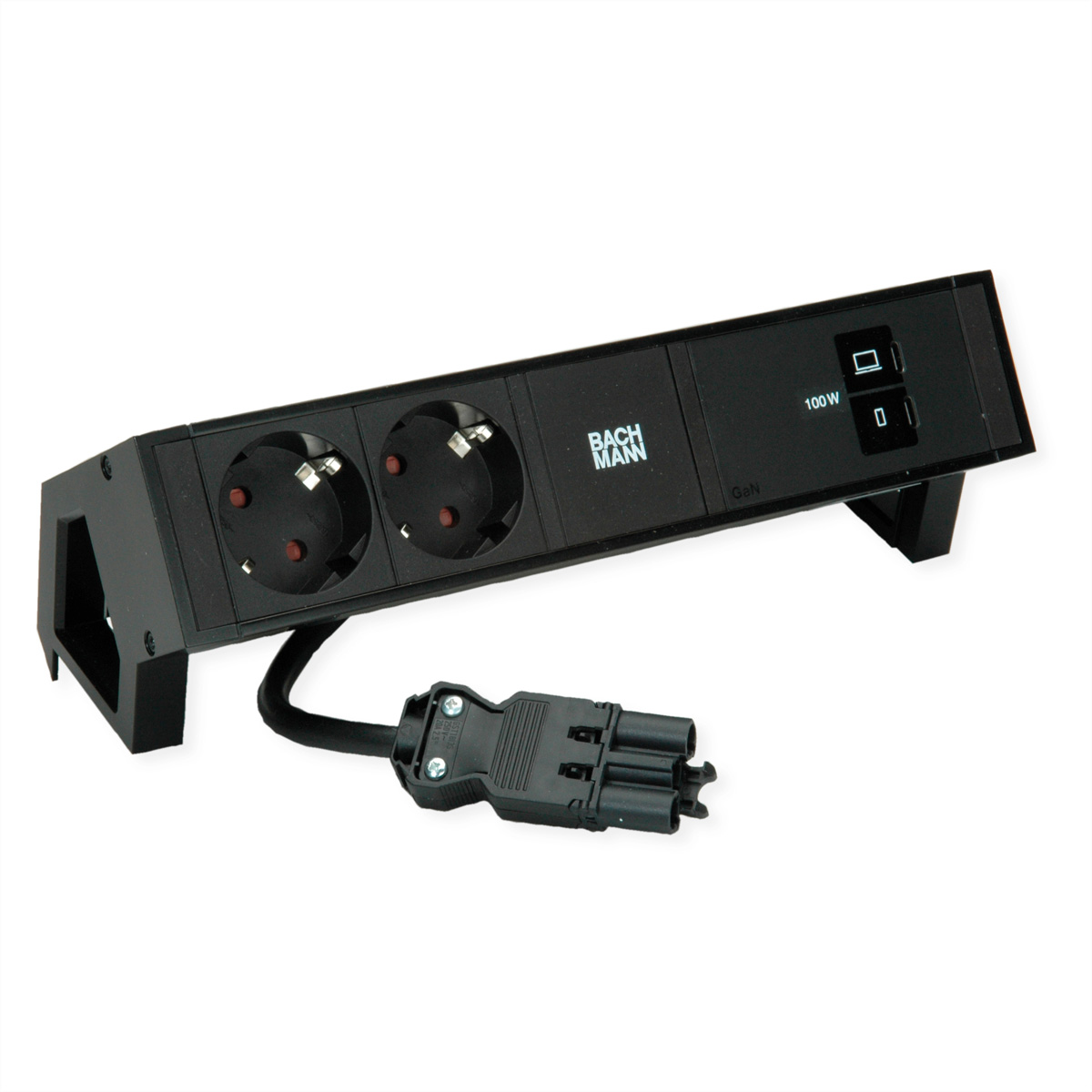 BACHMANN DESK2 2x CEE7/3, USB-C, USB-Charger 100W, GST18 0,2m