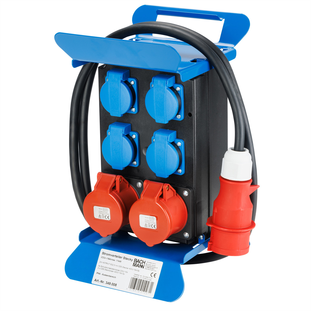 BACHMANN Stromverteiler Stecky 400V CEE, 2x16A 5p400V 4xSchutzkontakt