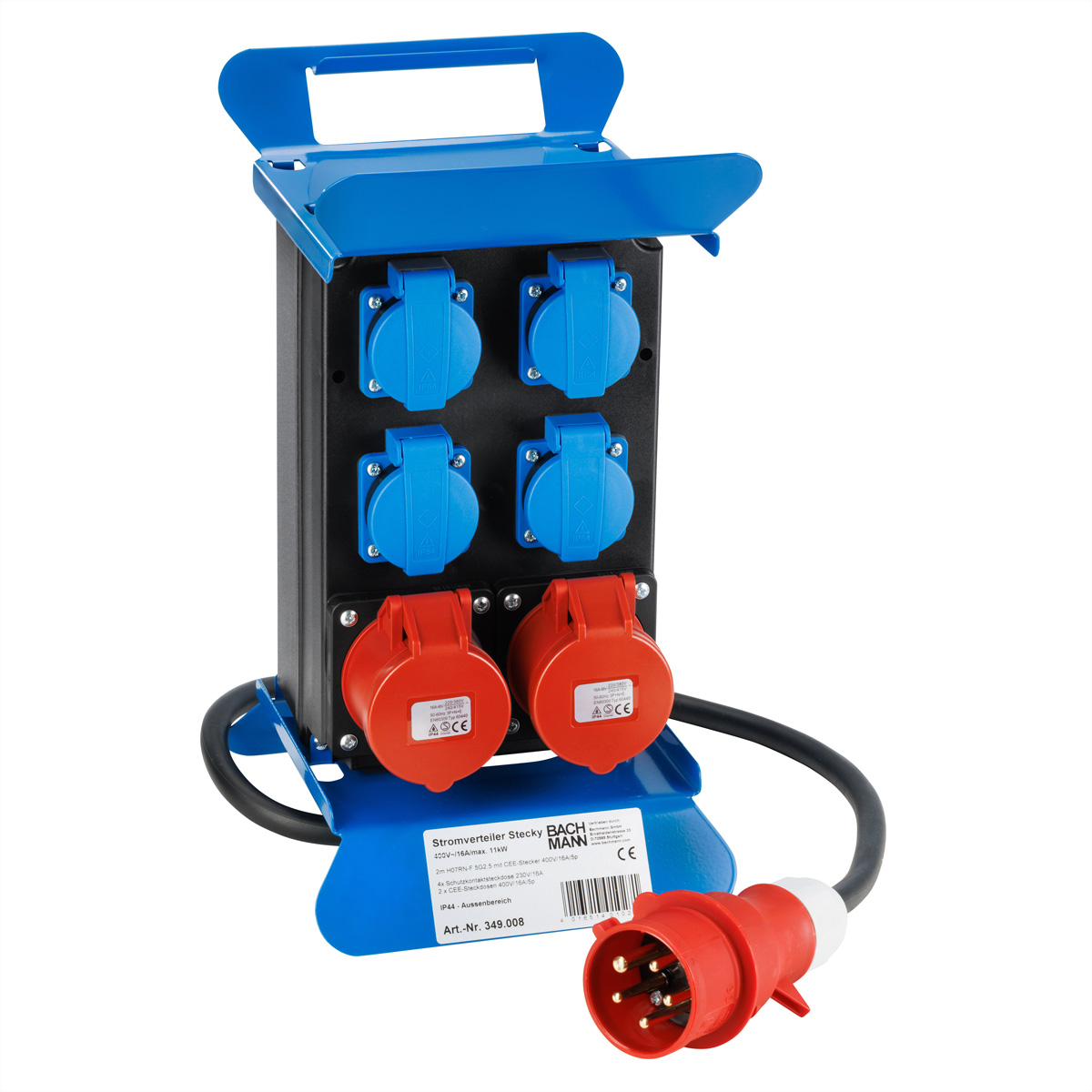 BACHMANN Stromverteiler Stecky 400V CEE, 2x16A 5p400V 4xSchutzkontakt