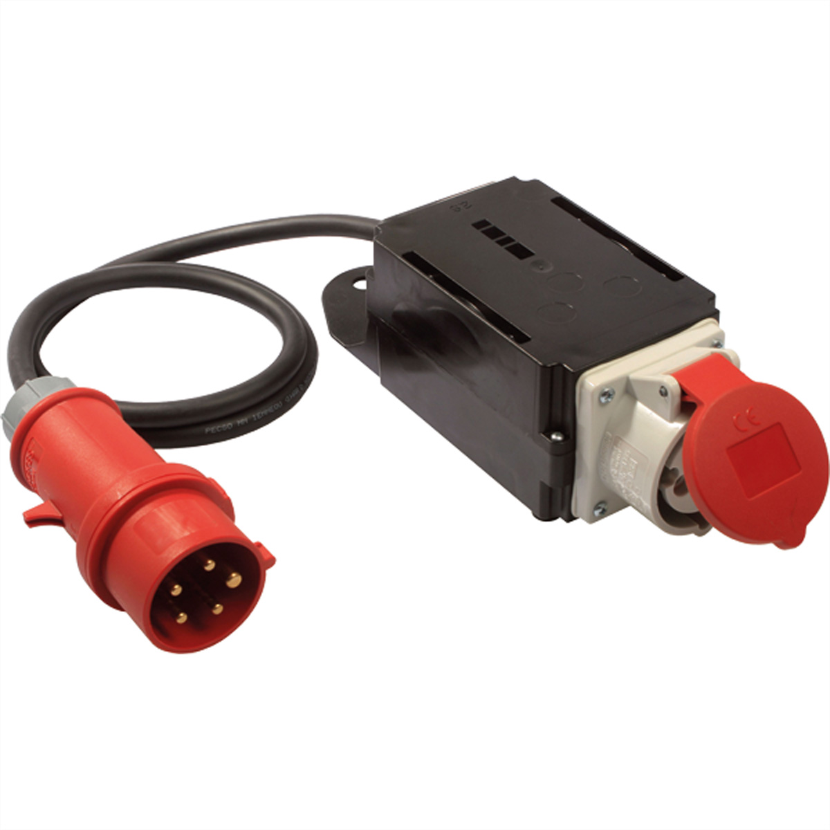 BACHMANN Einschaltstrombegrenzer 16A 3Ph, H07RN-F 5G1,5 mit CEE-Stecker 400V IP44 Stromverteiler