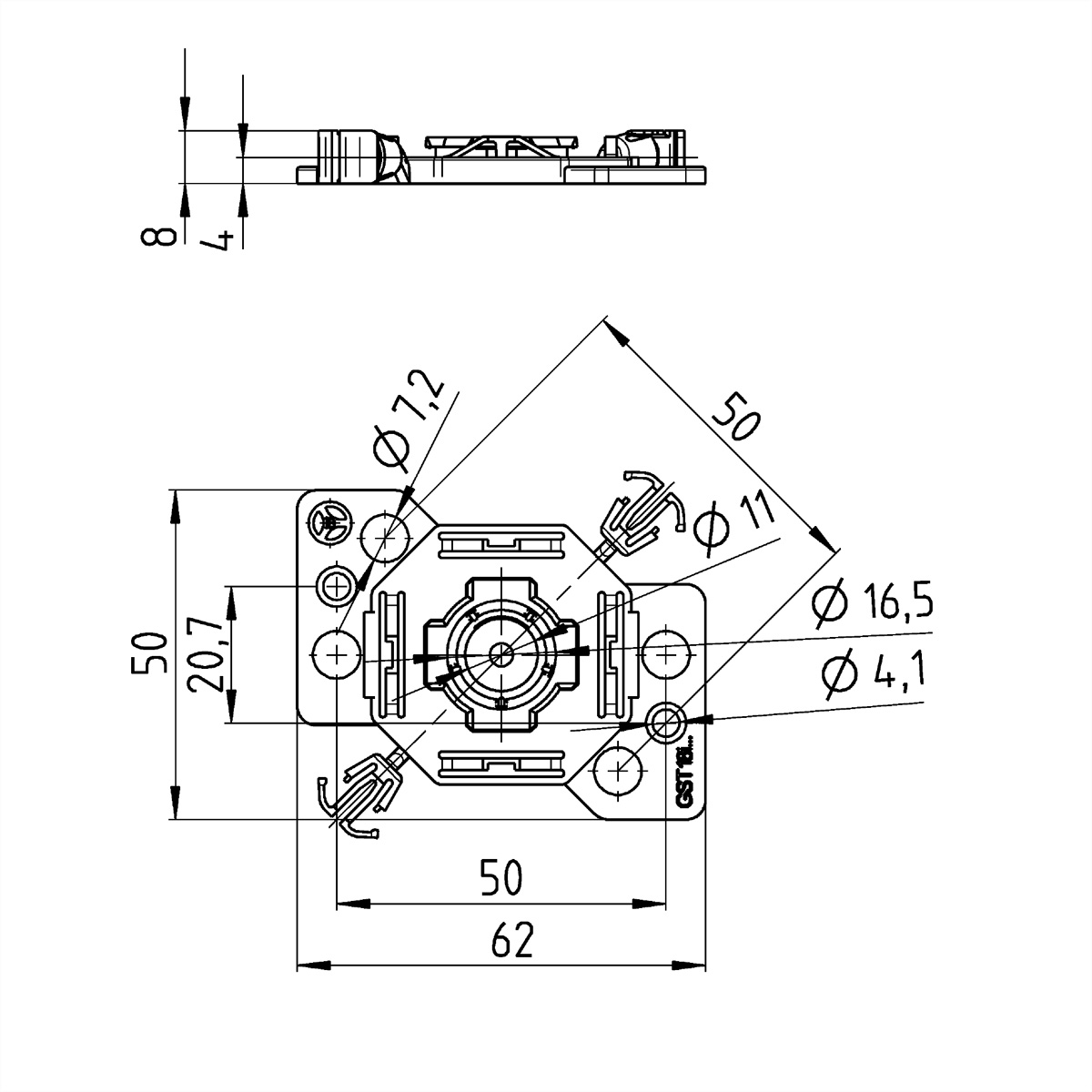 BACHMANN Tragplatte für GST18 Verteiler, BACHMANN 375.542 (BILD2)