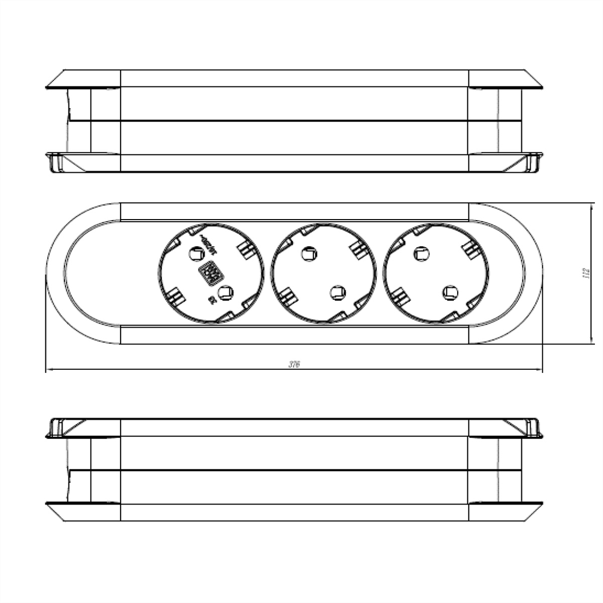 BACHMANN Steckdosenleiste Smart 3xSchuKo-Dosen sch