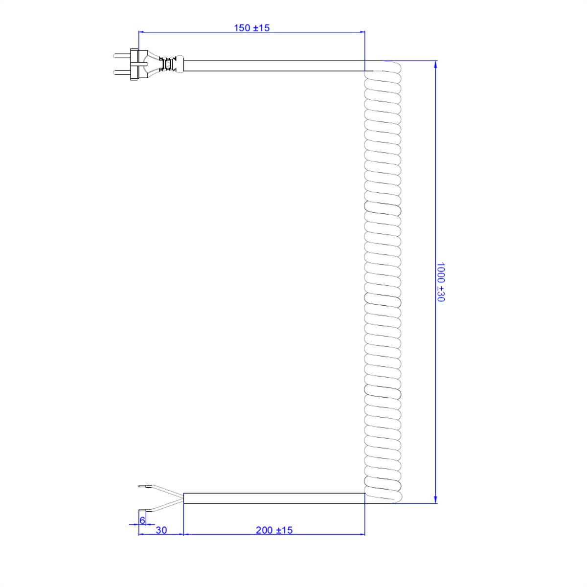 BACHMANN Wendelltg.H05BQ-F 2x1.00 orange, CEE 7/17 Konturenstecker