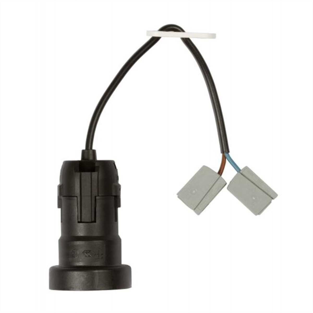 BACHMANN Baustellenfassung E27, H03VV-F 2x0,75mm Steckklemmen, schwarz, 0,2 m Beleuchtungs-Zubehör
