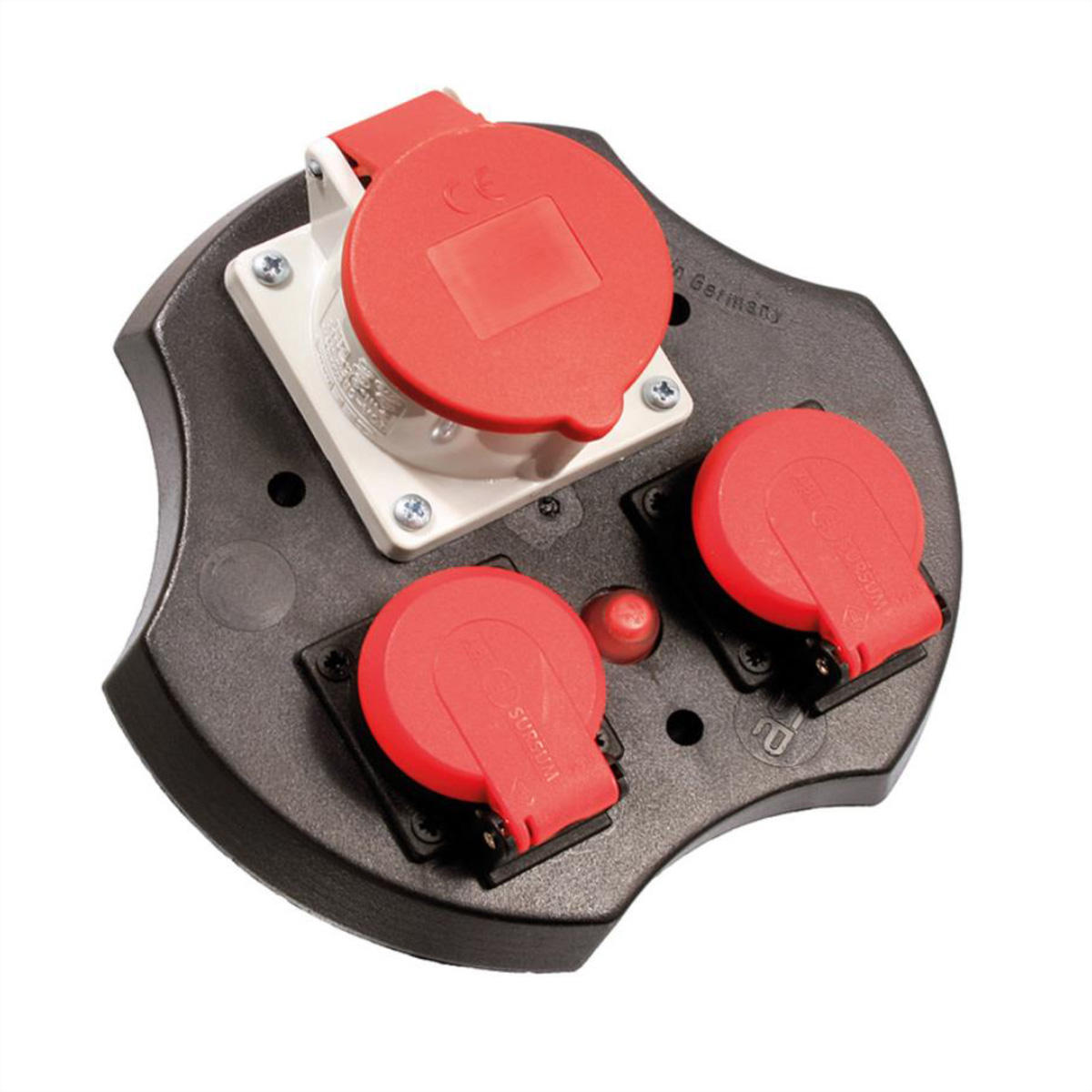 BACHMANN Std.-Einsatz 2xCEE7/3-1xCEE f., für Kabeltrommel 399.180Thermoschutz