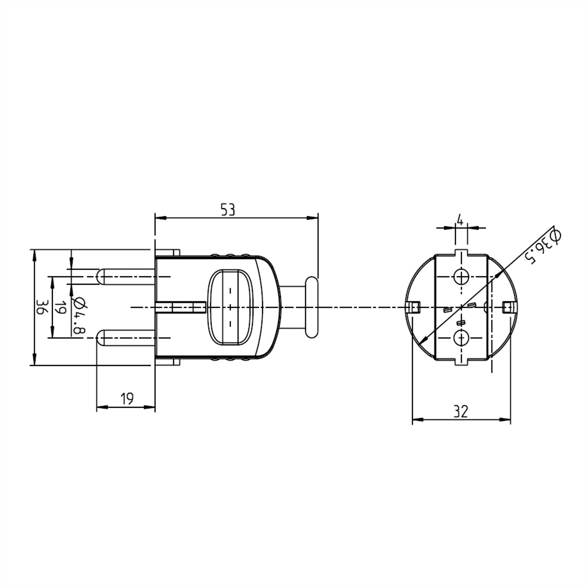 BACHMANN Schutzkontaktstecker, braun bruchfest BACHMANN 910.470 (BILD2)