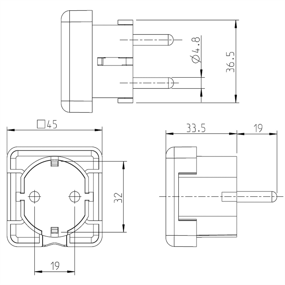 BACHMANN Schutzkontaktstecker, weiß flache Ausführung, 911.270 (BILD2)