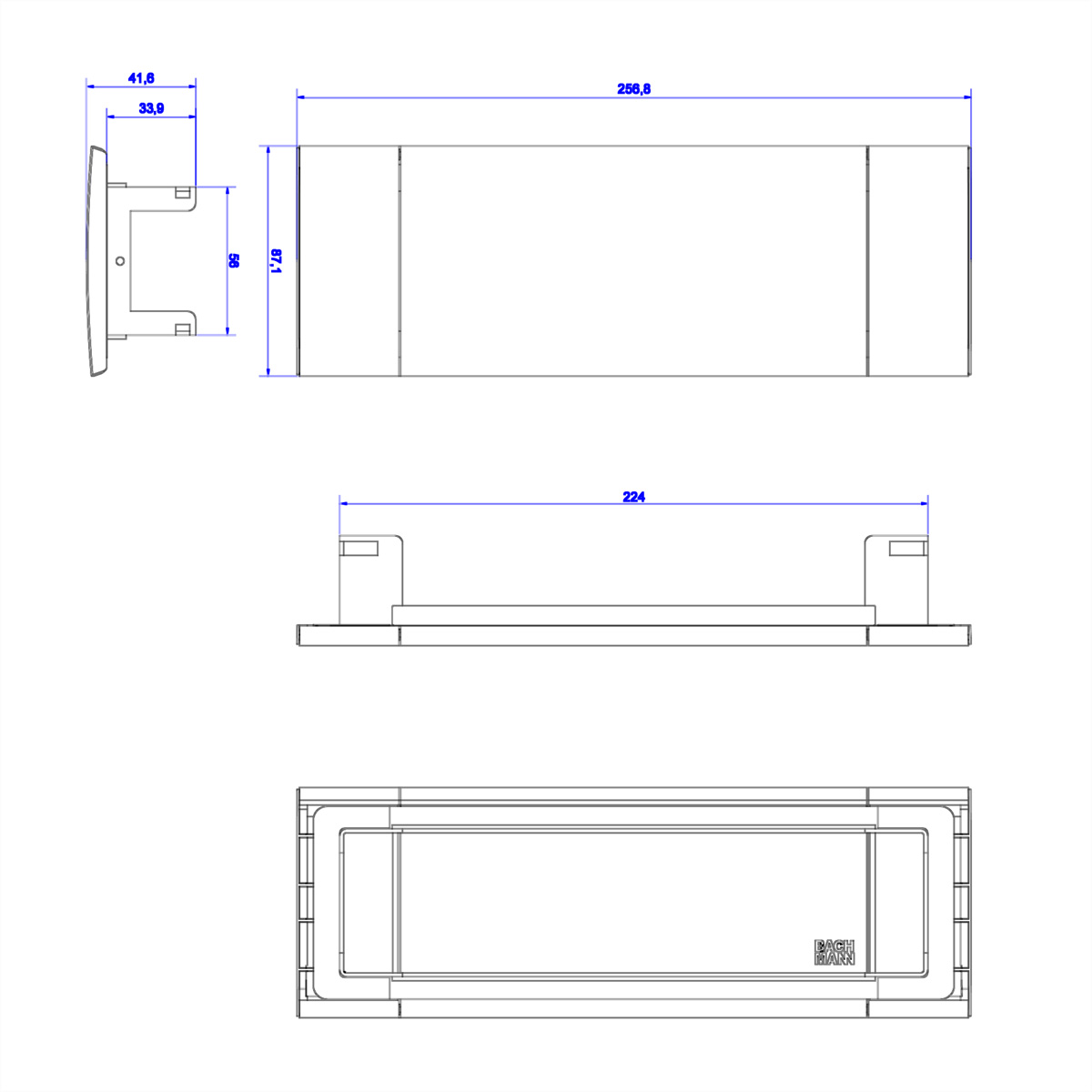 BACHMANN Power Frame Cover 3-fach, schwarz, zum in den 915.033 (BILD2)