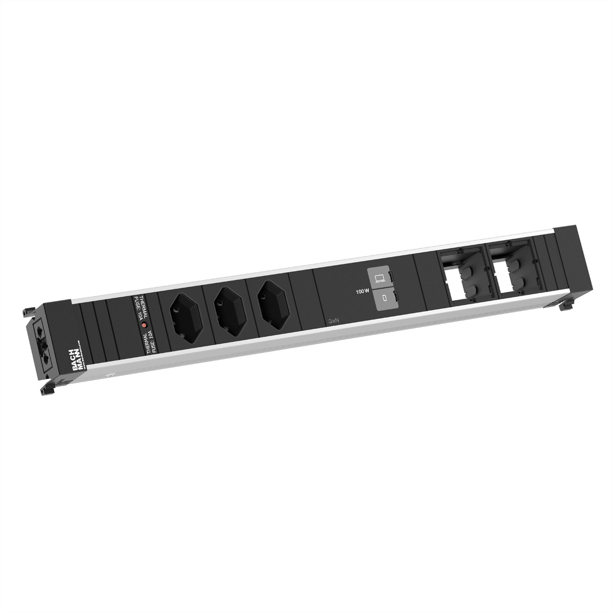 BACHMANN CONFERENCEF XL 3xCH 0°, 1xUSB C/C 100W 2xCM Einbau-Anschlussfelder CONFERENCE