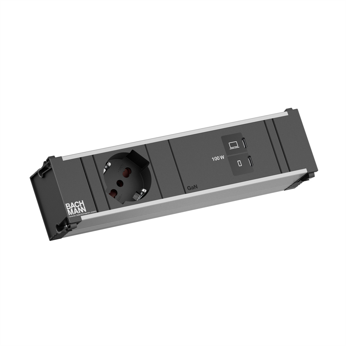 BACHMANN CONI 1xP40, 1xUSB C/C 100W L=0,2m Einbau-Anschlussfelder CONI